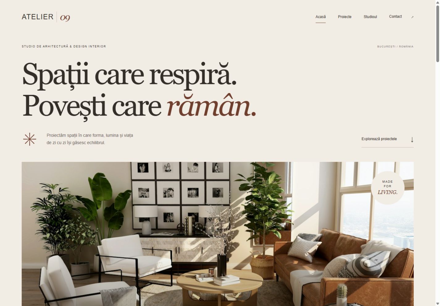 Previzualizare website ATELIER 09